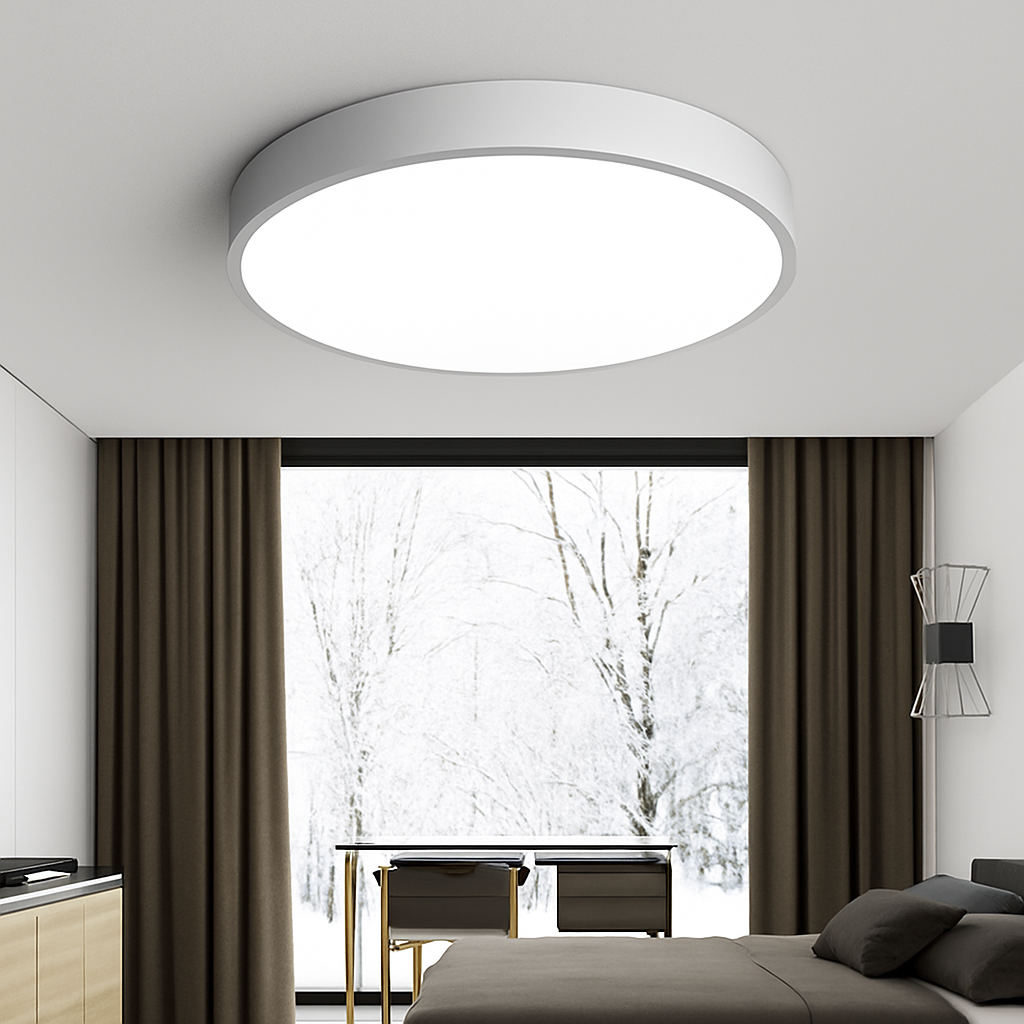 Plafonnier LED design arrondi et plat (plusieurs tailles) - vue 6 sur 6