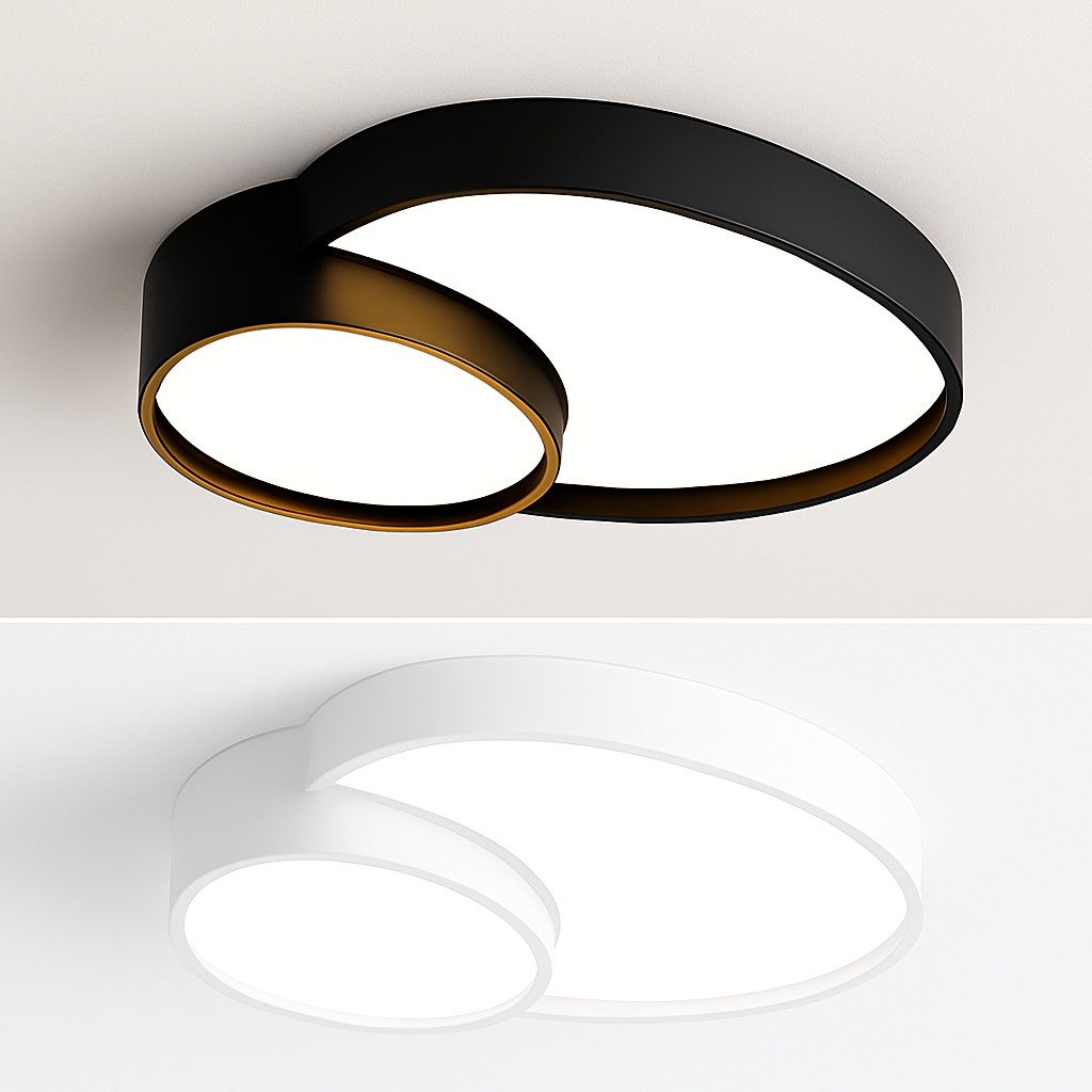 Plafonnier LED design décorative led noir blanc - vue 4 sur 12