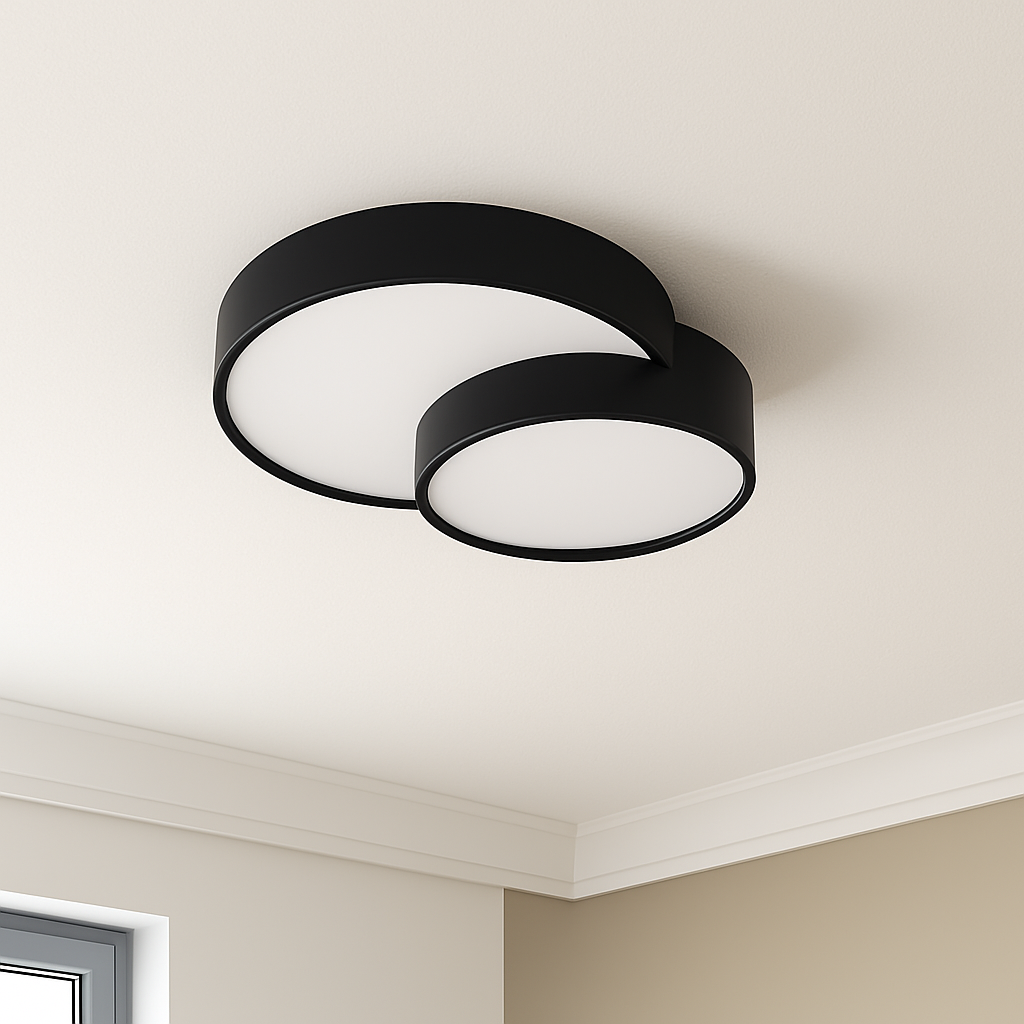 Plafonnier LED design décorative led noir blanc - vue 7 sur 12