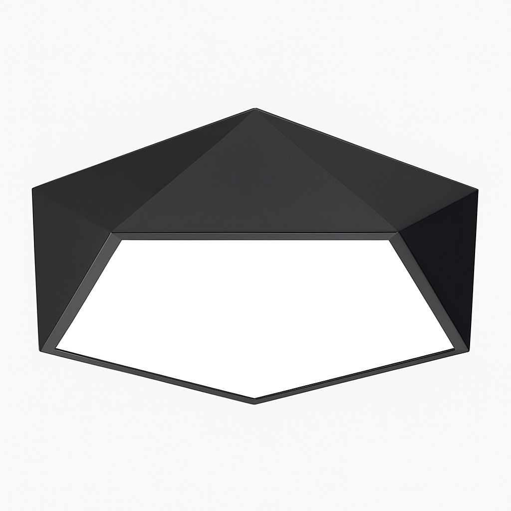 Plafonnier LED design géométrique en diamant