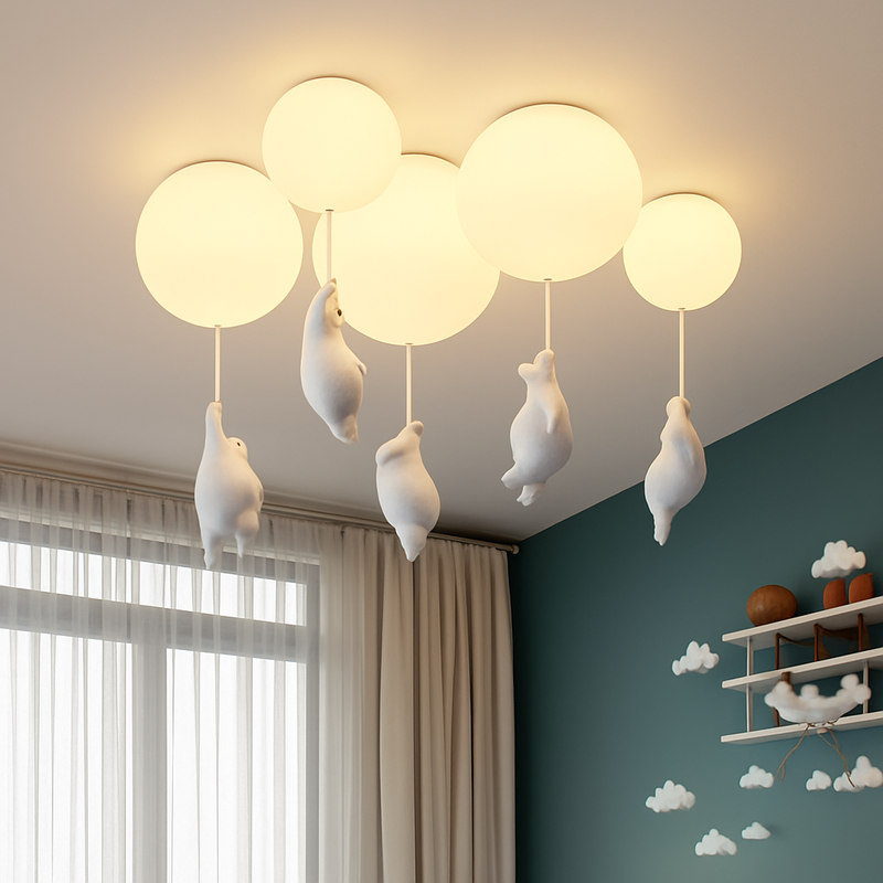 plafonnier led dessin animé belle ours pour enfants