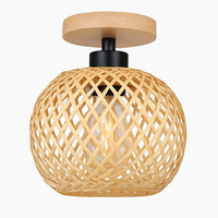 plafonnier led en bambou tissé design lumineux décoratif