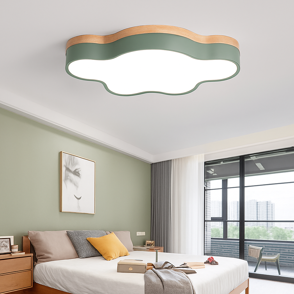 Plafonnier LED en bois nuage Botimi - vue 3 sur 8