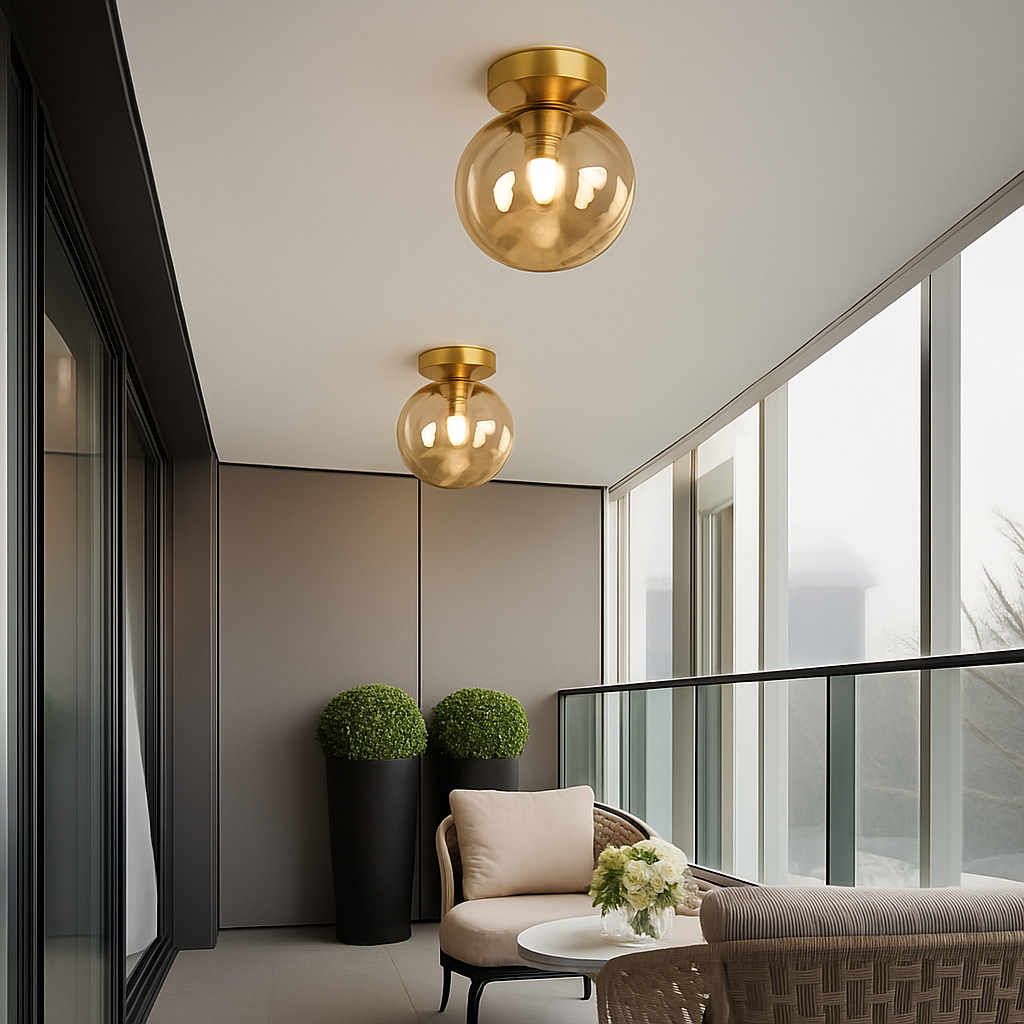 Plafonnier LED en verre au design moderne - vue 5 sur 14
