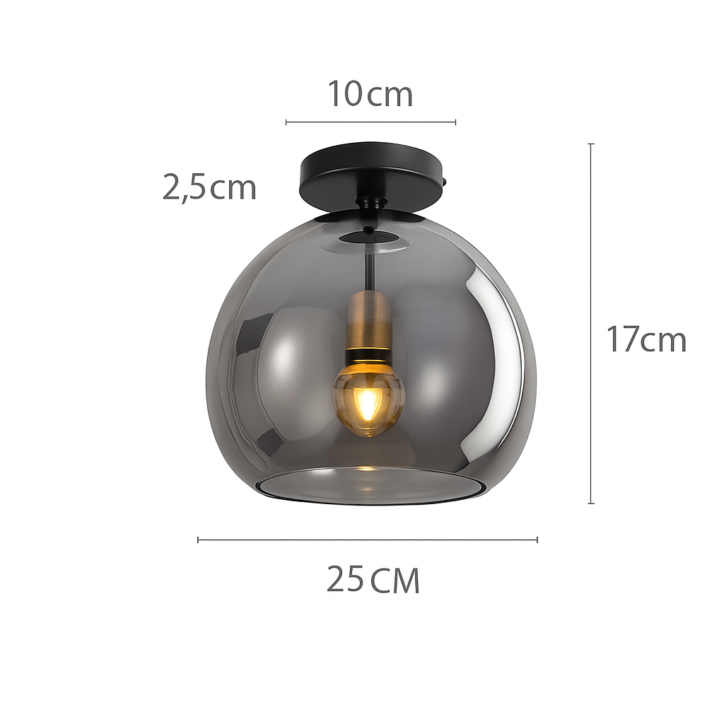 Plafonnier LED en verre au design moderne - vue 8 sur 14