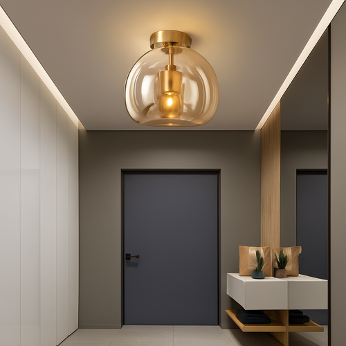 Plafonnier LED en verre minimaliste moderne - vue 3 sur 20