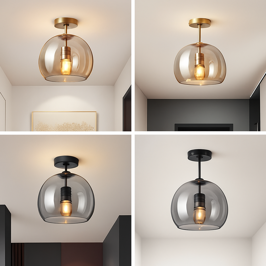 Plafonnier LED en verre minimaliste moderne - vue 6 sur 20