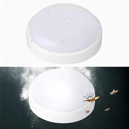 plafonnier led extérieur moderne étanche rond montage en surface - vue 4 sur 6