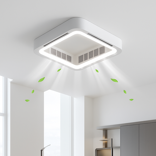 plafonnier led moderne avec ventilateur et télécommande