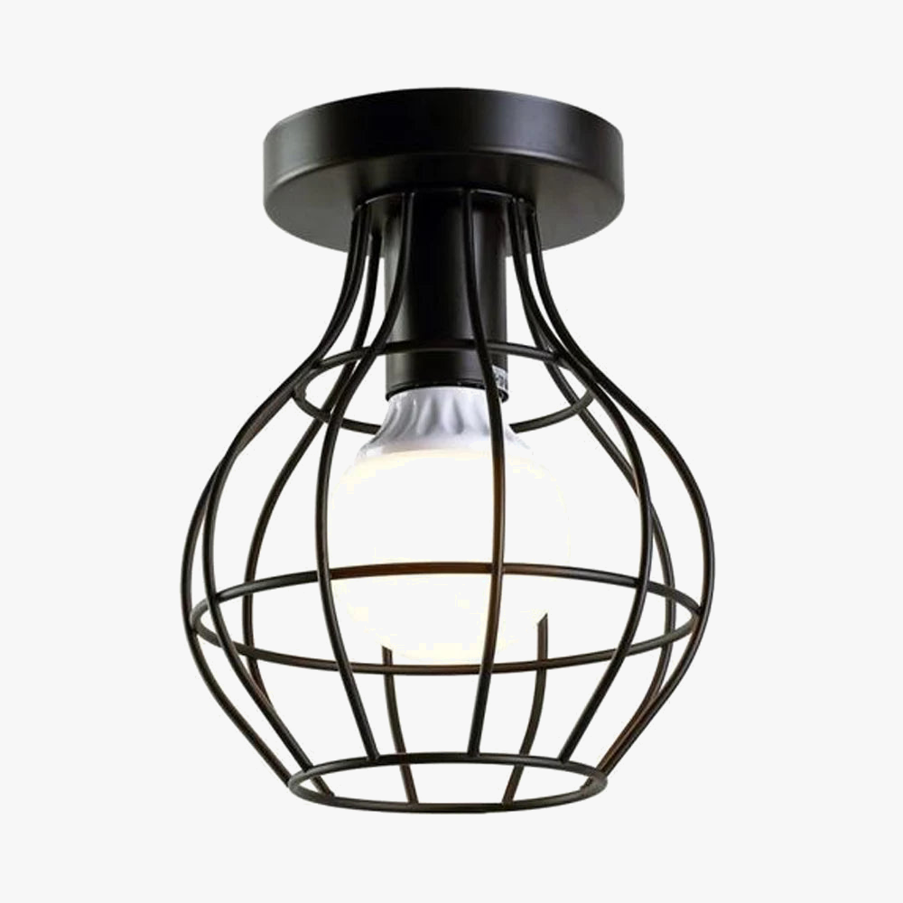 plafonnier led moderne en cage forgé pour décoration maison