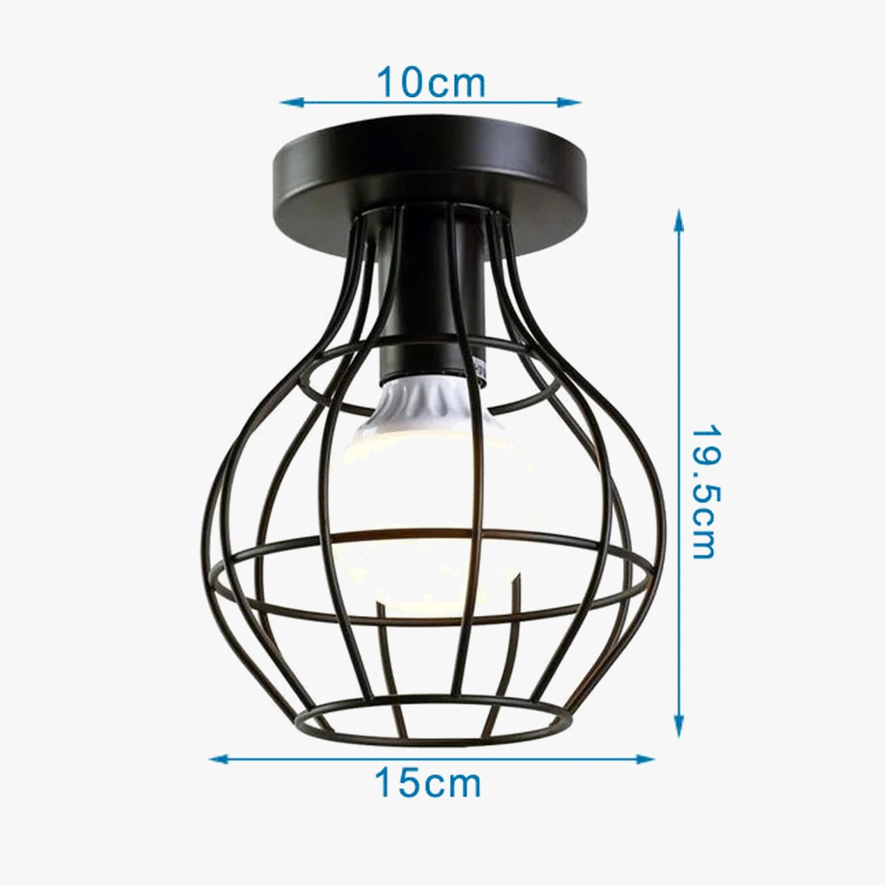 plafonnier led moderne en cage forgé pour décoration maison