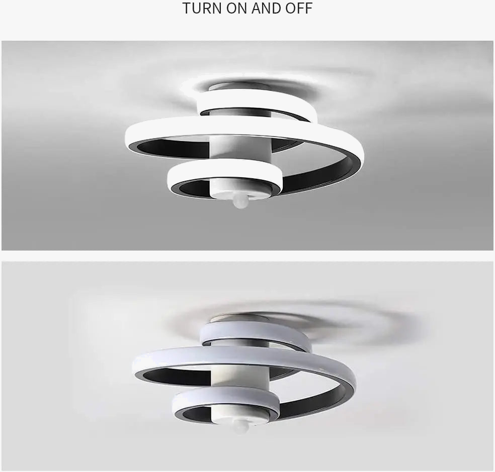Plafonnier LED moderne en forme de spirale