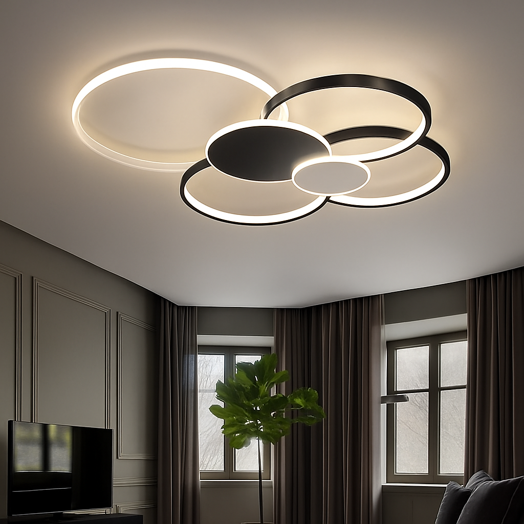 plafonnier led moderne à intensité variable avec télécommande - vue 5 sur 14