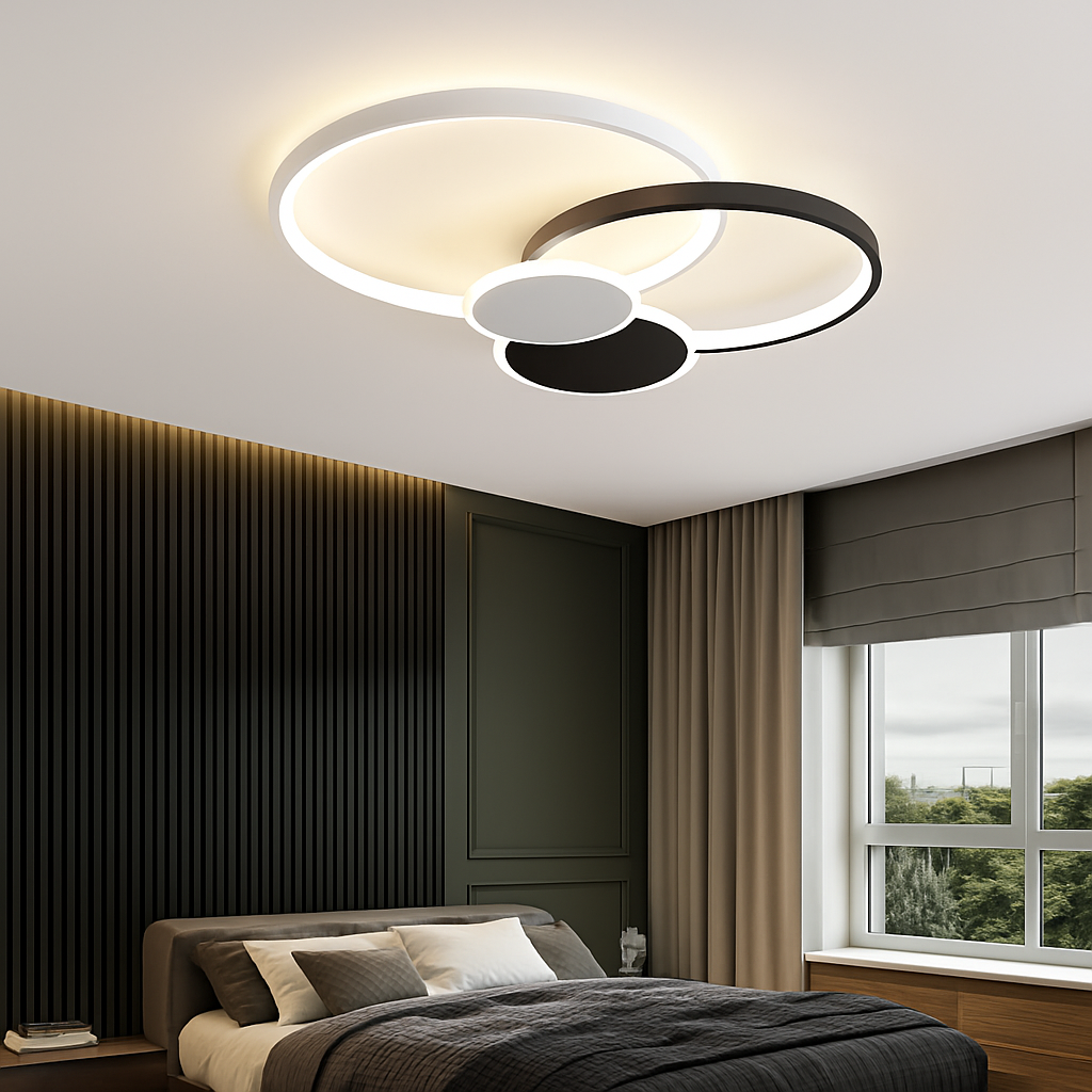 plafonnier led moderne à intensité variable avec télécommande - vue 6 sur 14