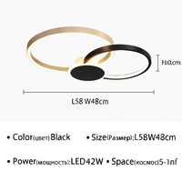 plafonnier led moderne à intensité variable avec télécommande