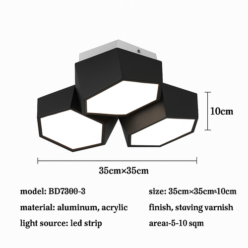 plafonnier led moderne à intensité variable pour intérieur décoratif - vue 15 sur 17