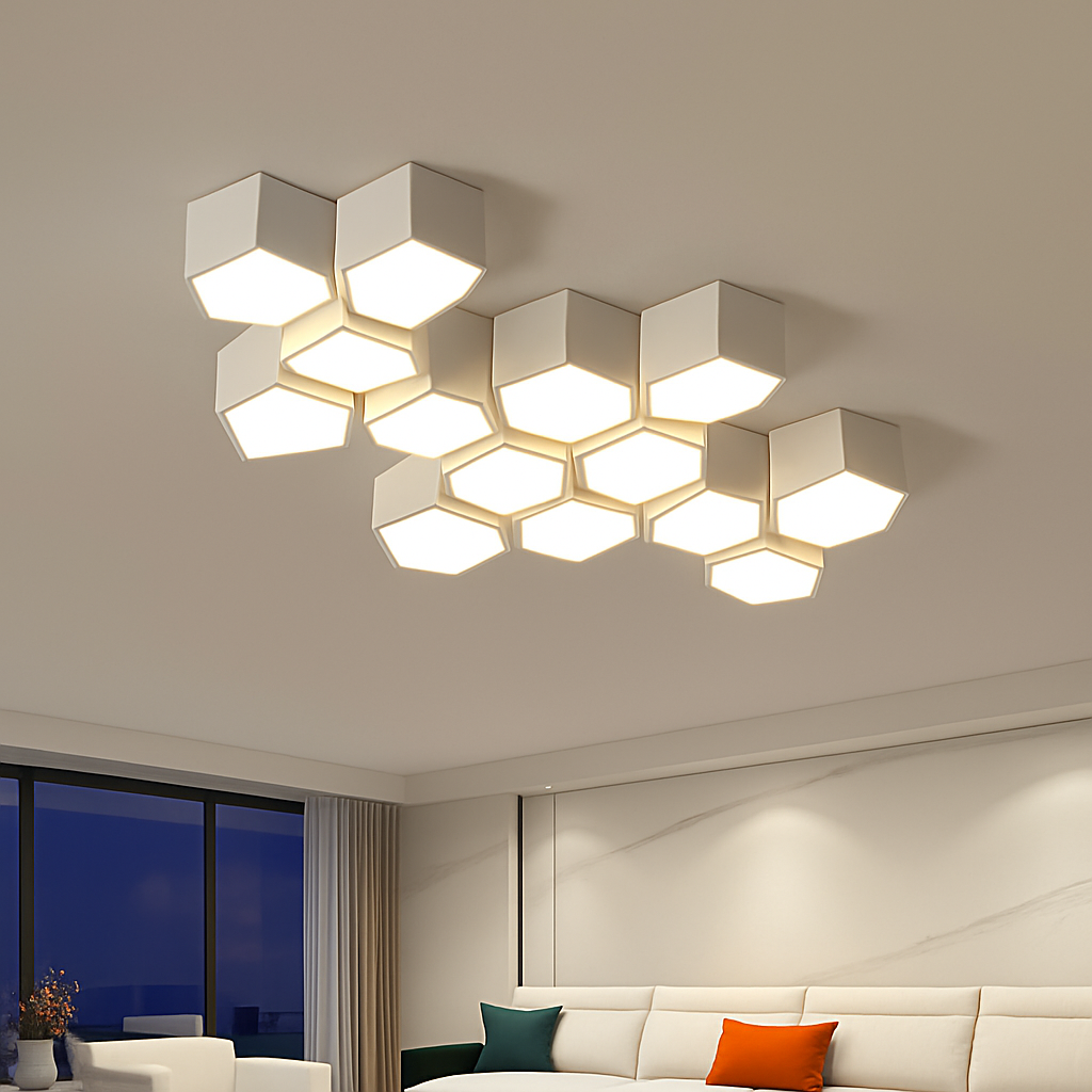 plafonnier led moderne à intensité variable pour intérieur décoratif - vue 3 sur 17
