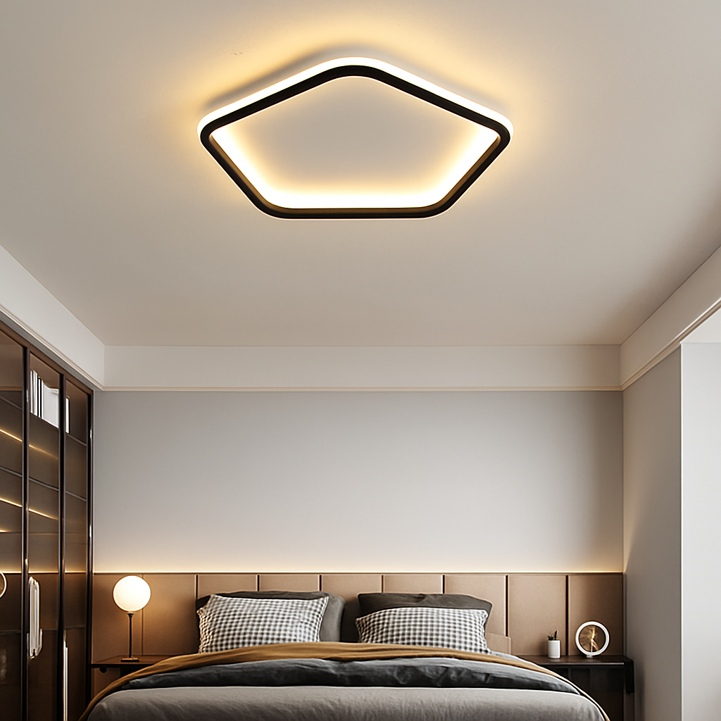 plafonnier led moderne pour décoration intérieure et ambiance chaleureuse - vue 3 sur 14