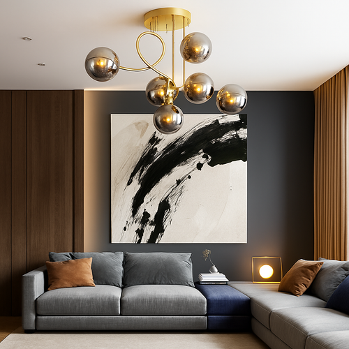 plafonnier led moderne pour intérieur éclairage design élégant - vue 3 sur 12
