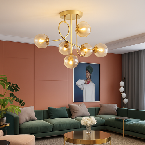 plafonnier led moderne pour intérieur éclairage design élégant - vue 4 sur 12