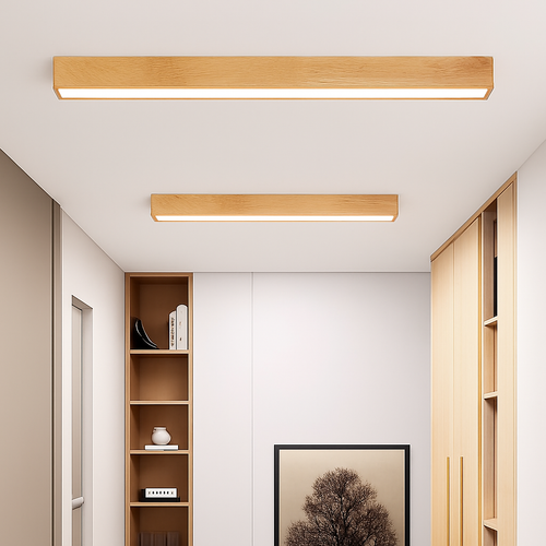 plafonnier led nordique en bois design minimaliste pour intérieur moderne