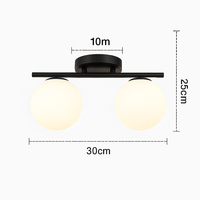 plafonnier led nordique en verre boule créative dorée