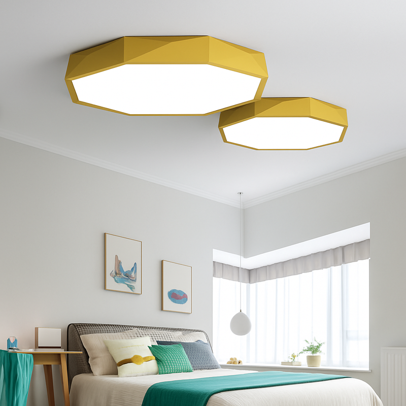 Plafonnier LED octogone coloré très fin Balcony