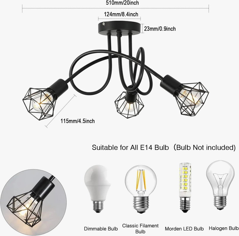 Plafonnier led réglable angle led décoratif cuisine maison