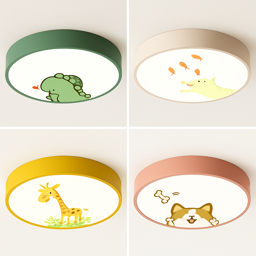 Plafonnier LED rond coloré pour chambre d'enfant - vue 5 sur 8