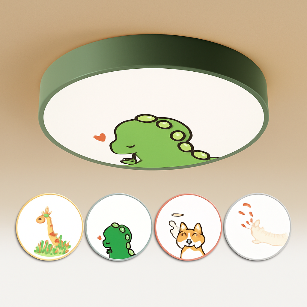 Plafonnier LED rond coloré pour chambre d'enfant - vue 6 sur 8