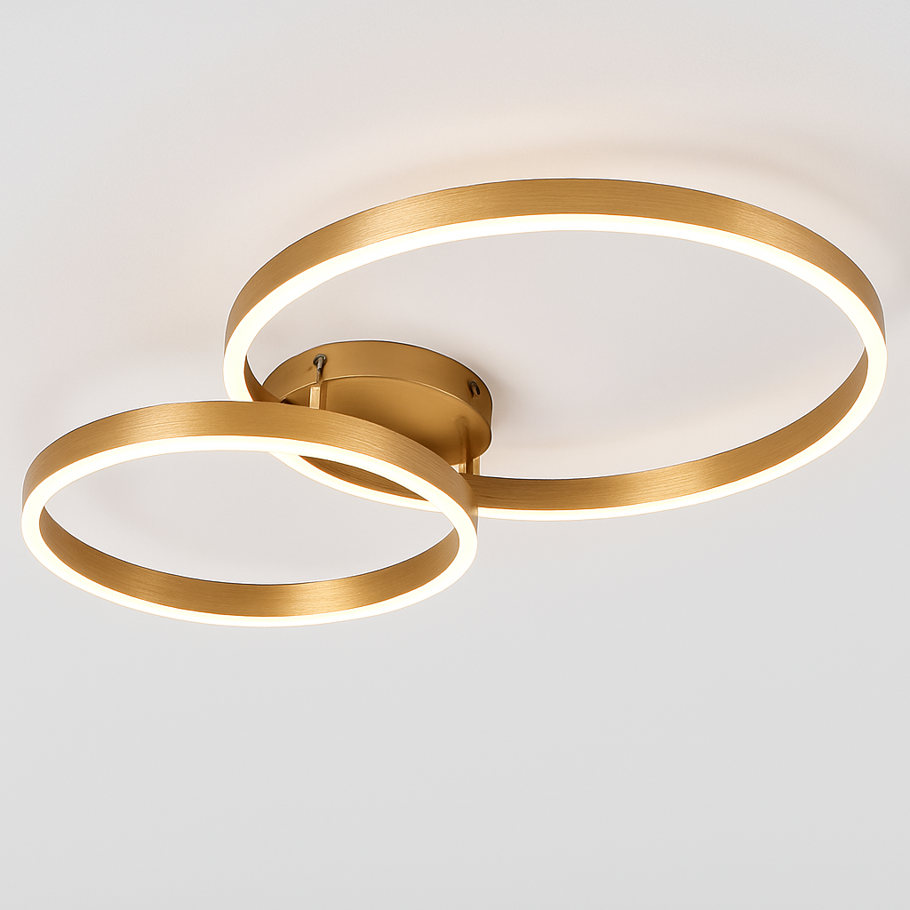 plafonnier led rond doré avec abat-jour acrylique créatif - vue 7 sur 15