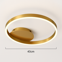 plafonnier led rond doré avec abat-jour acrylique créatif