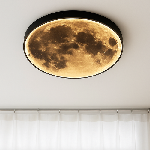 plafonnier led rond lune design nordique créatif décoratif - vue 2 sur 7