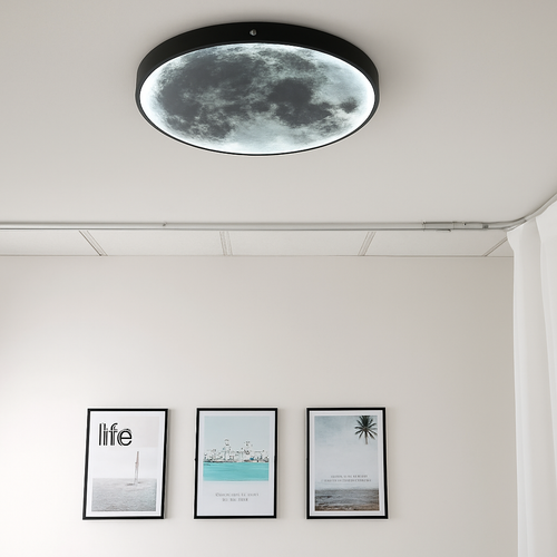plafonnier led rond lune design nordique créatif décoratif - vue 6 sur 7