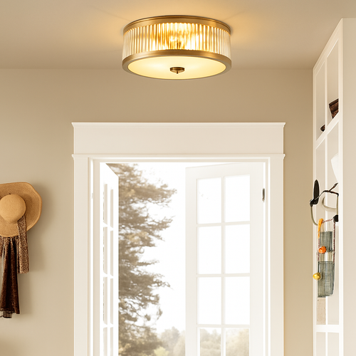 plafonnier led rond moderne minimaliste en pur cuivre seiko américain - vue 8 sur 10