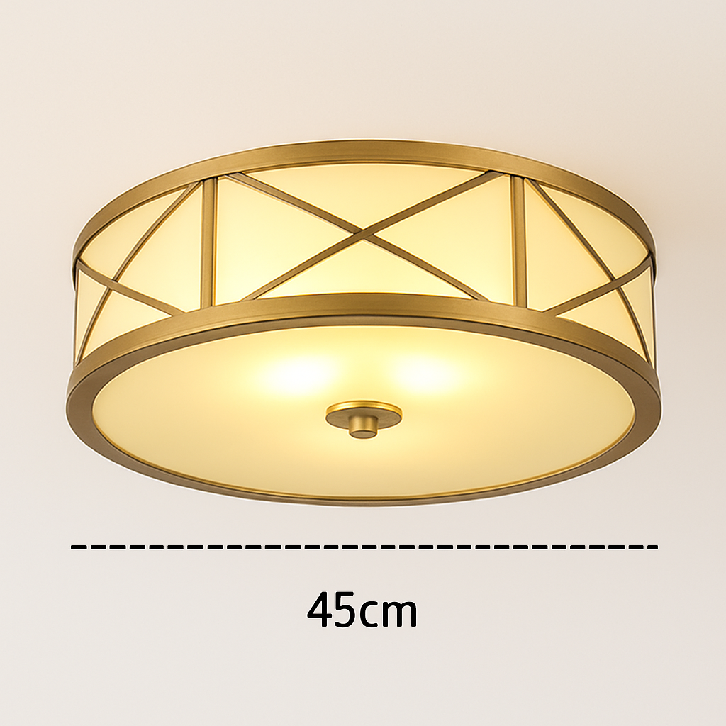plafonnier led rond moderne minimaliste en pur cuivre seiko américain - vue 9 sur 10
