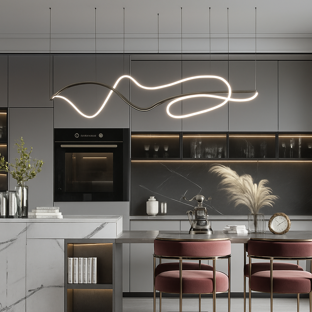 plafonnier led suspendu design moderne pour hôtel ou restaurant - vue 2 sur 7