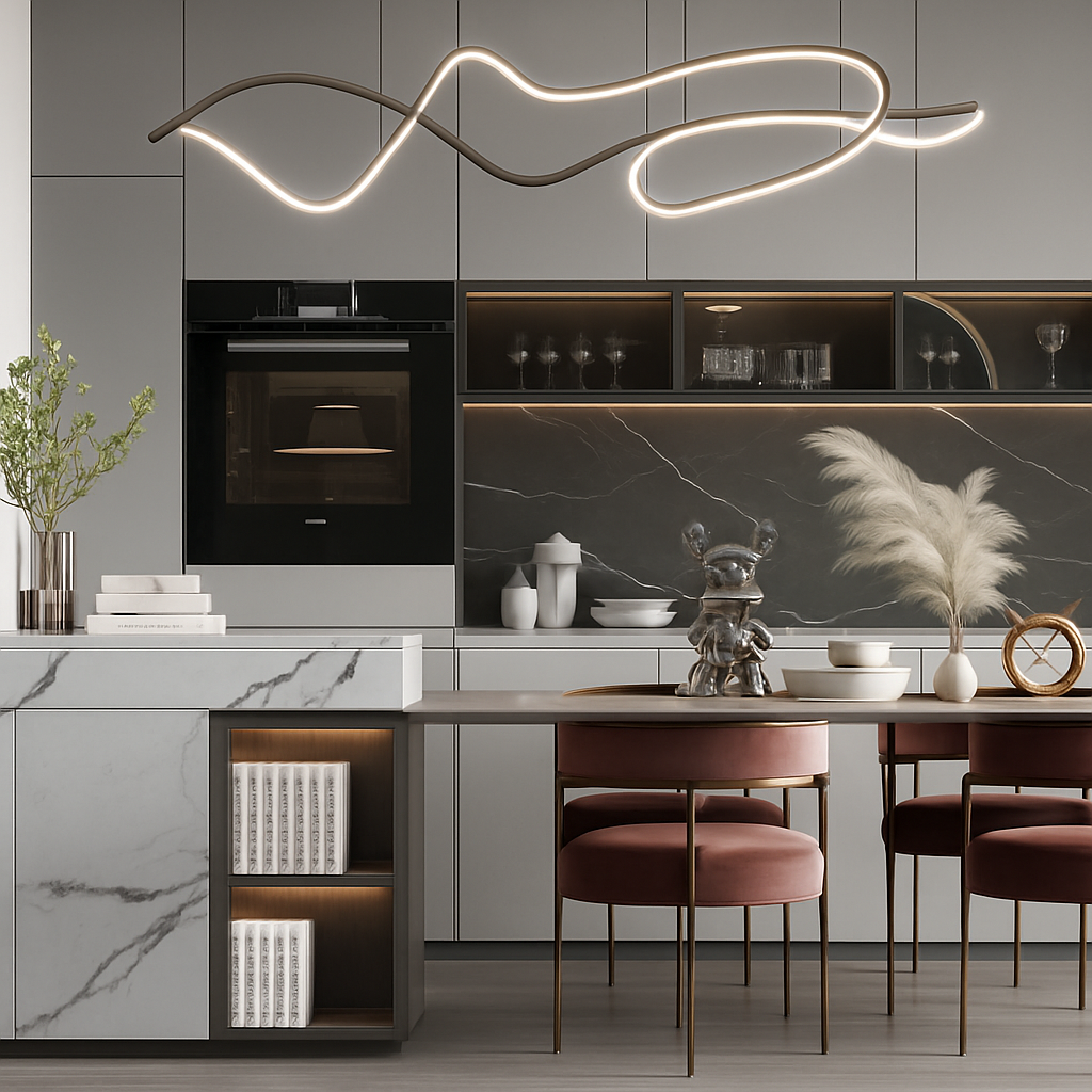 plafonnier led suspendu design moderne pour hôtel ou restaurant - vue 3 sur 7