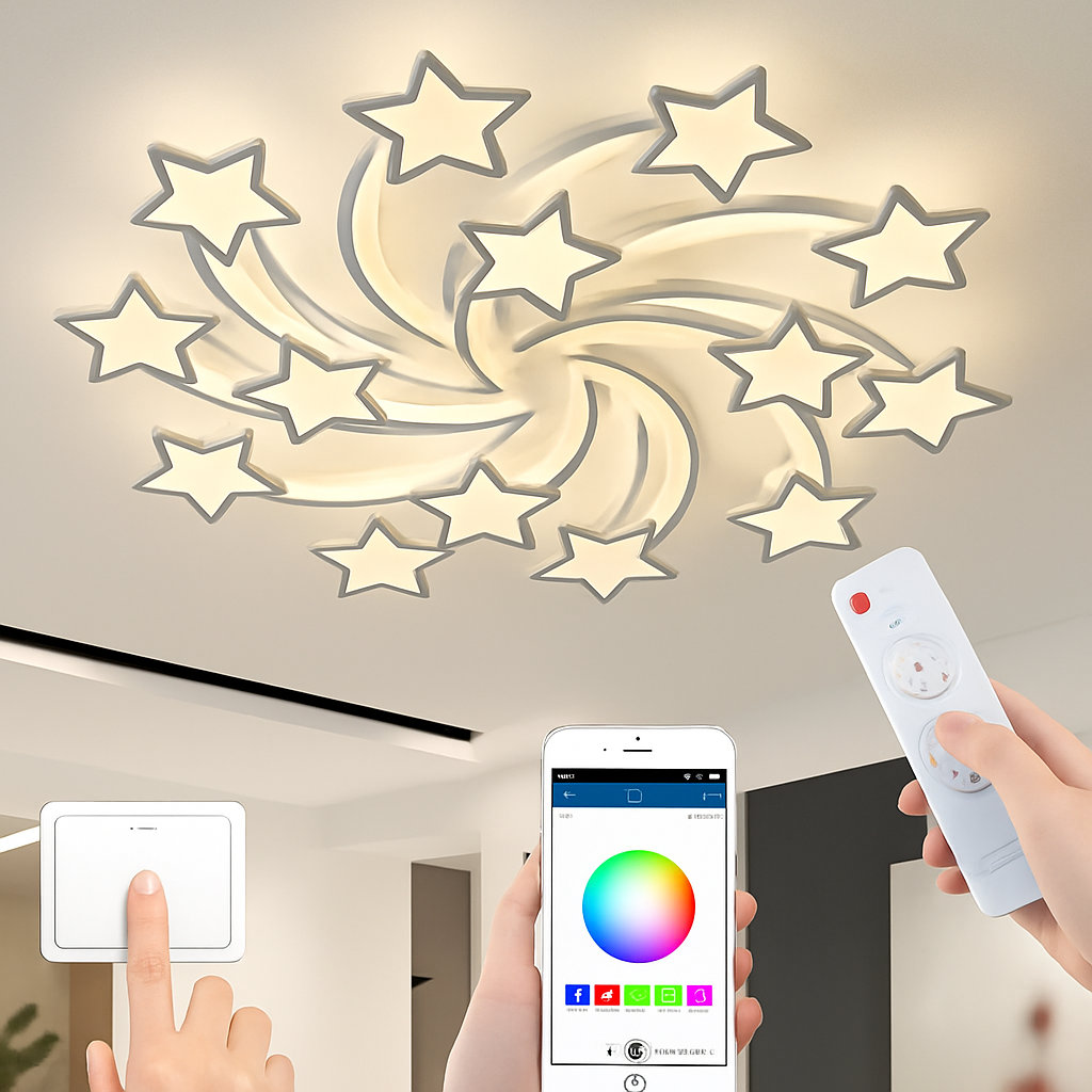 plafonnier led étoile acrylique design moderne luminaire décoratif intérieur