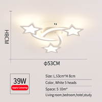 plafonnier led étoile acrylique design moderne luminaire décoratif intérieur