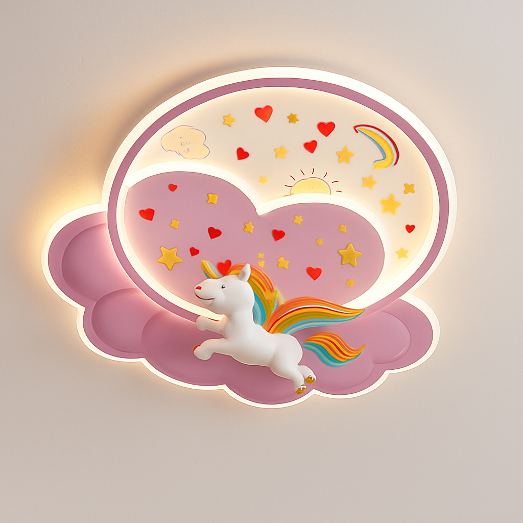 plafonnier licorne créatif pour décoration de chambre enfant - vue 3 sur 7