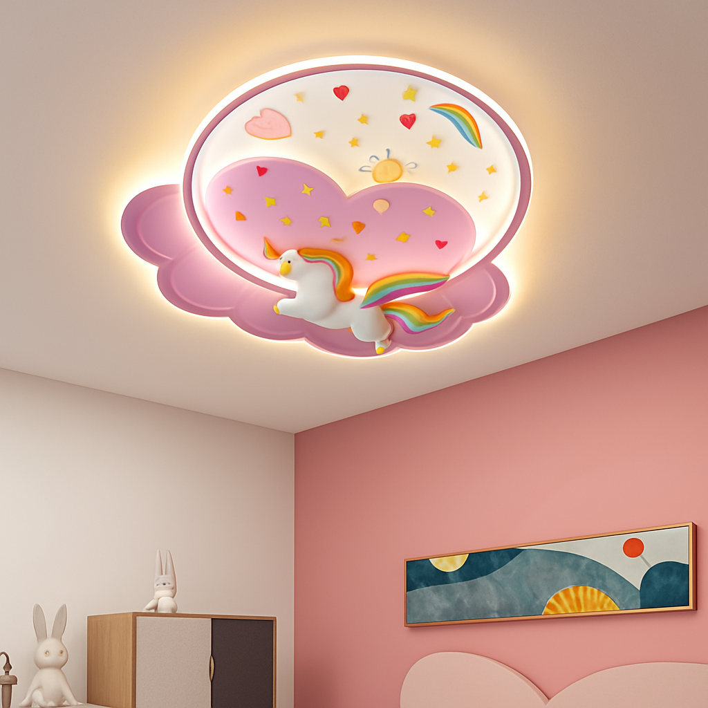 plafonnier licorne créatif pour décoration de chambre enfant - vue 5 sur 7