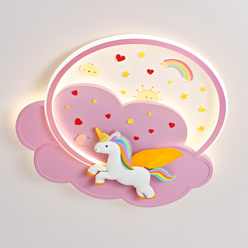 plafonnier licorne créatif pour décoration de chambre enfant - vue 6 sur 7