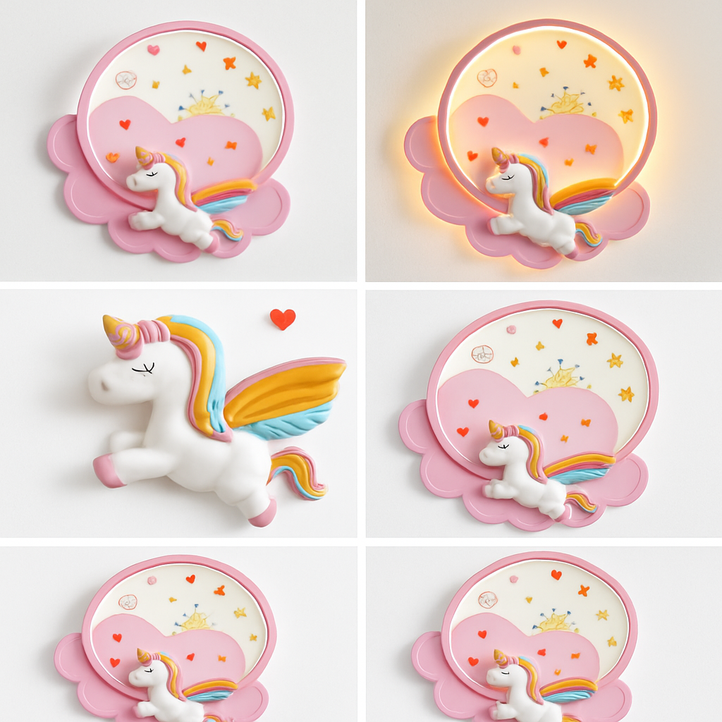 plafonnier licorne créatif pour décoration de chambre enfant - vue 7 sur 7