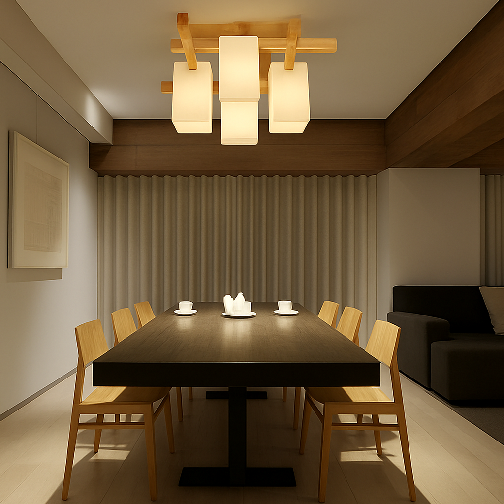 plafonnier minimaliste nordique led en bois style japonais
