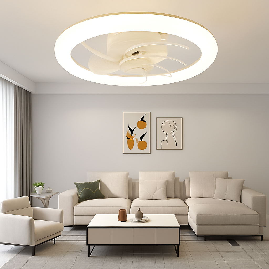 plafonnier moderne avec télécommande et 3 vitesses de ventilation - vue 6 sur 8