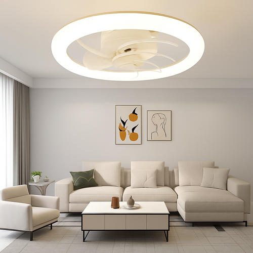 plafonnier moderne avec télécommande et 3 vitesses de ventilation - vue 7 sur 8