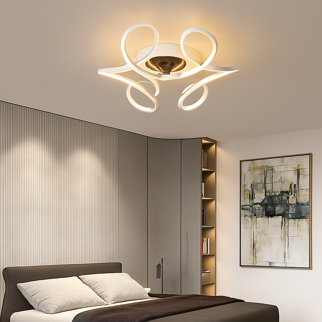 plafonnier moderne avec ventilateur silencieux et éclairage intégré - vue 3 sur 8