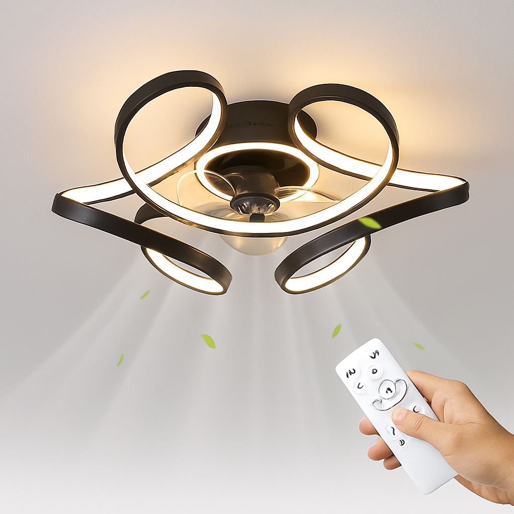 plafonnier moderne avec ventilateur silencieux et éclairage intégré - vue 4 sur 8