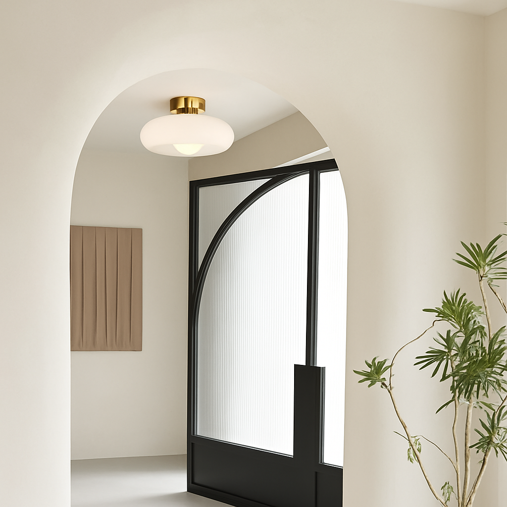 plafonnier moderne en fer et verre pour intérieur élégant - vue 3 sur 10